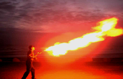 Fire Breathing at New Brigton Waterfront Wirral